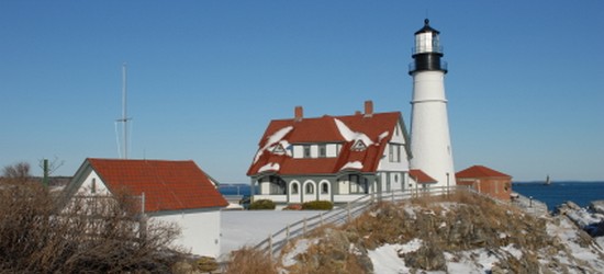 Portland Head Light with Snow